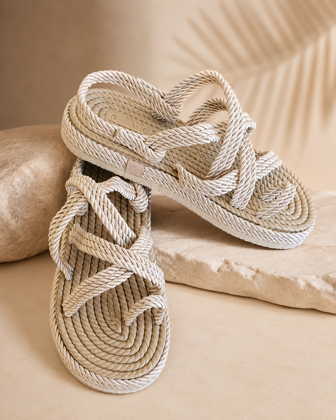 Rope Strap Summer Sandals –  light Beige /0028