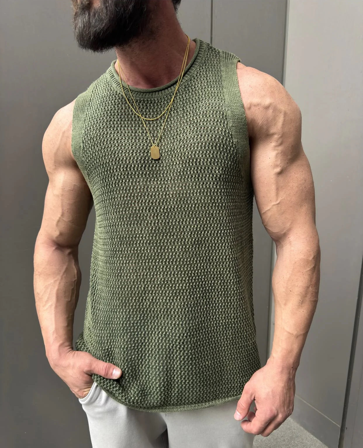 Premium Knit Sleeveless Tank 
- 0029 / green