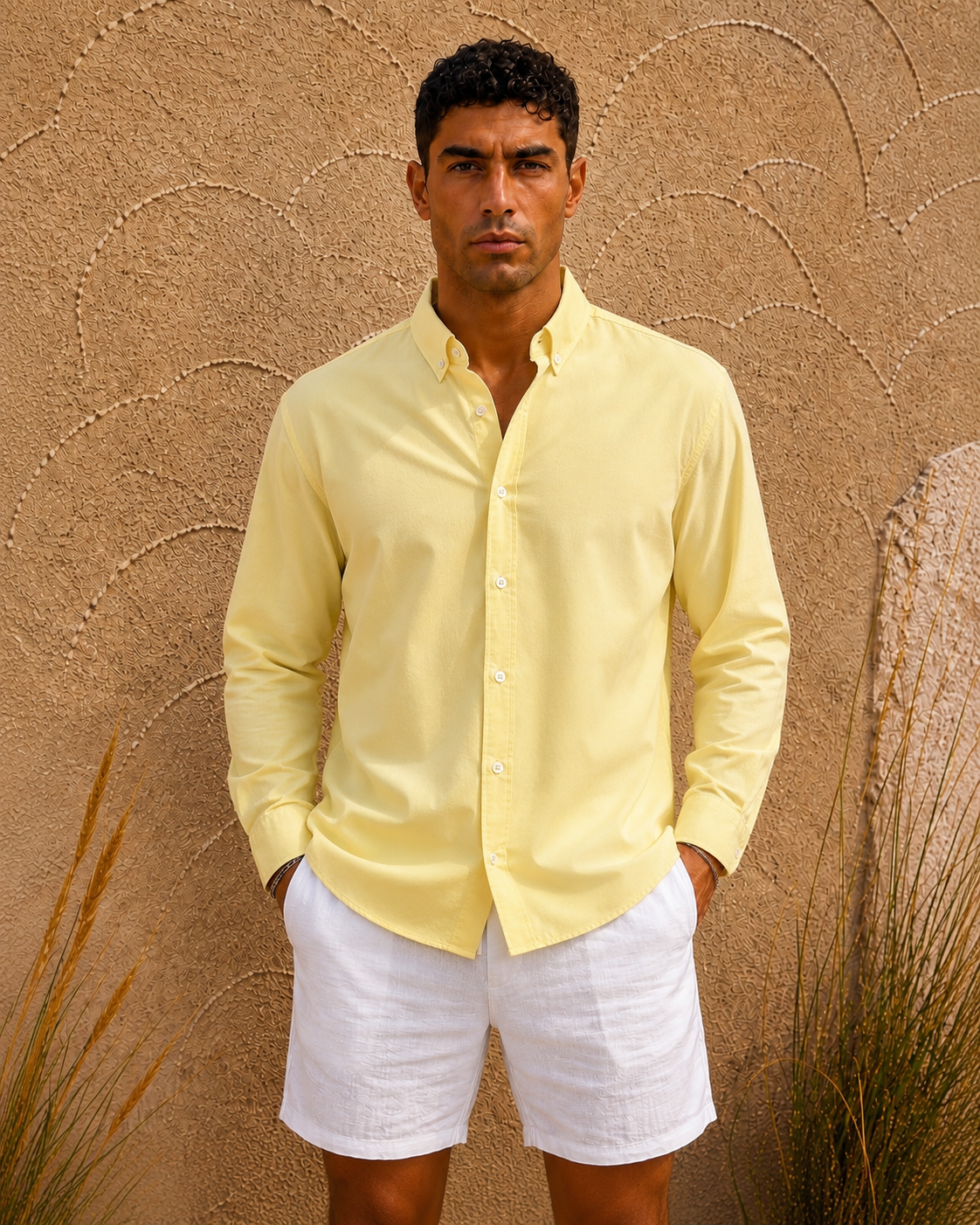 Linen Relaxed Shirt – light yellow 0124