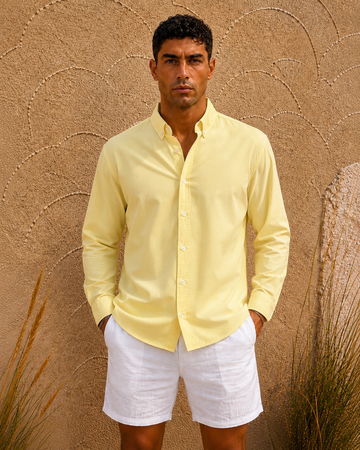 Linen Relaxed Shirt – light yellow 0124
