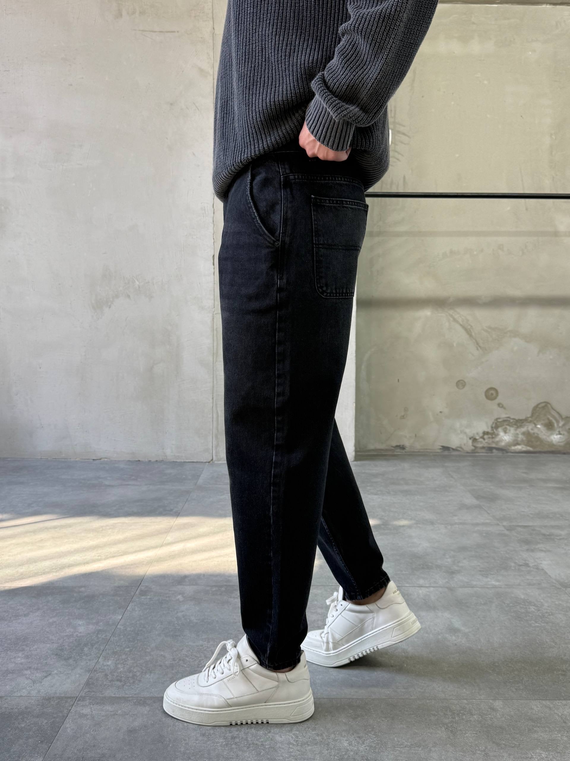 Relaxed Fit Washed Jeans / black Washed Edition - mom fit 3289 - k26