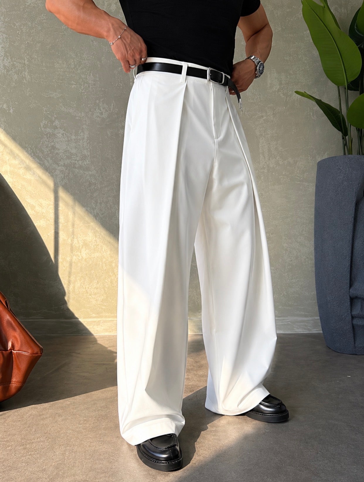 Wide Leg Trousers - 0208 / white
