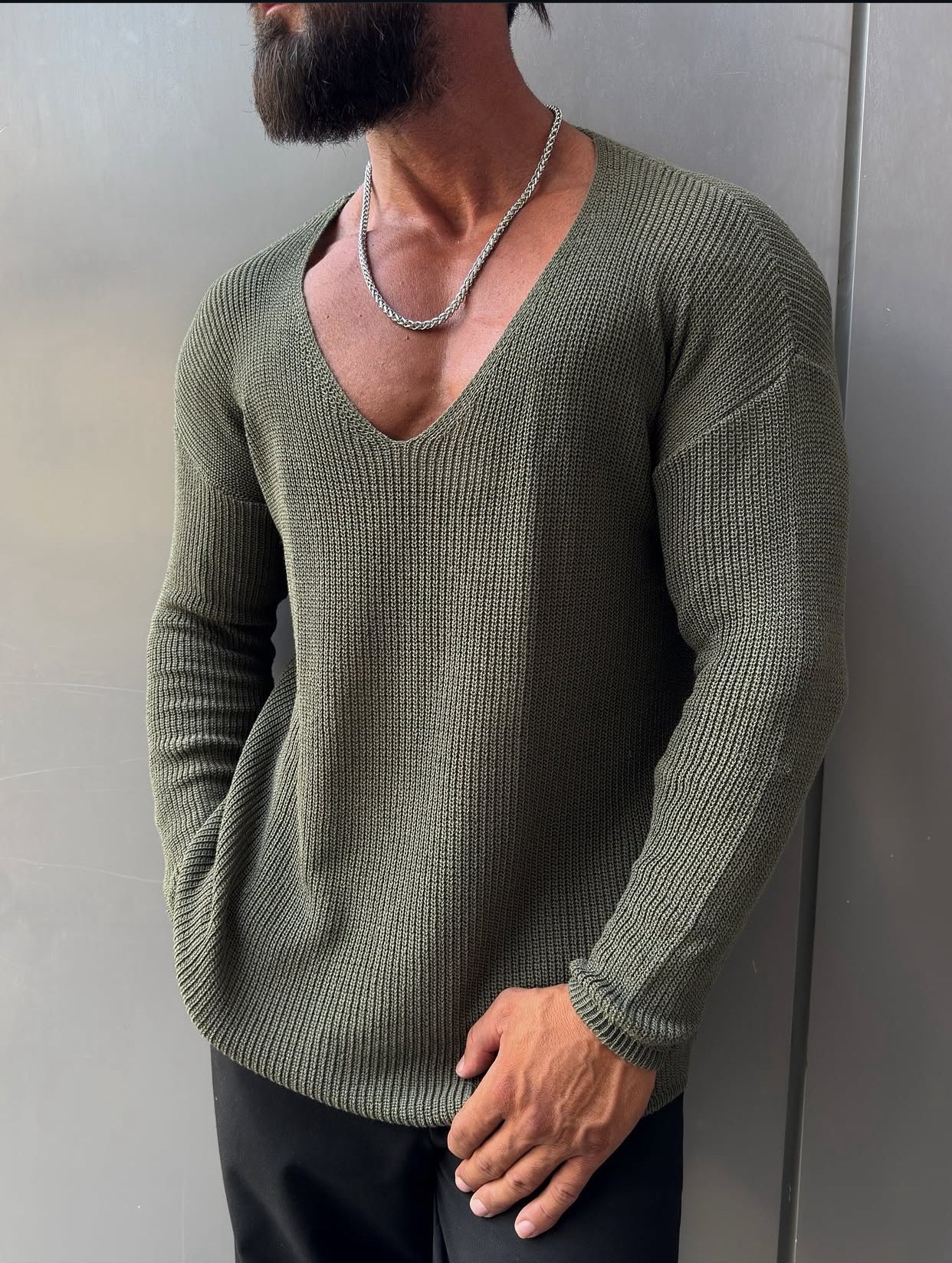 Knitwear oversized shirt - oiled  0058