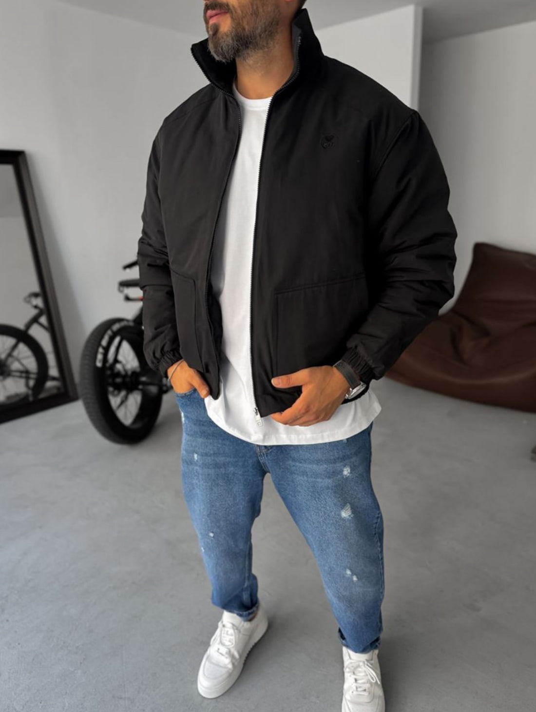 Stone bomber jacket / Balck - 0055