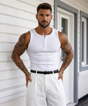 Essential Ribbed Tank Top – white / 0181