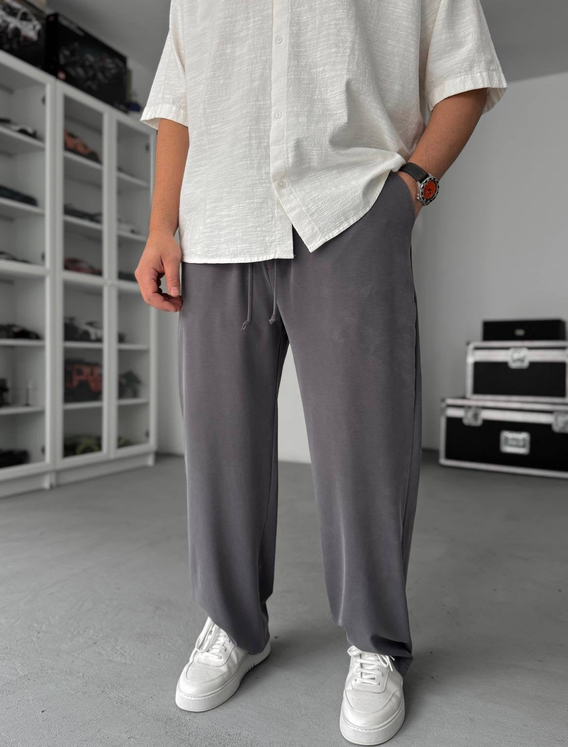 Effortless Comfort Wide-Leg Pants – Charcoal Grey 0213