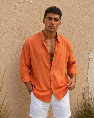 Linen Summer Shirt – orange / 0210