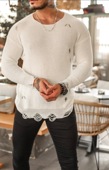 Knitwear oversized shirt - 0064 - white