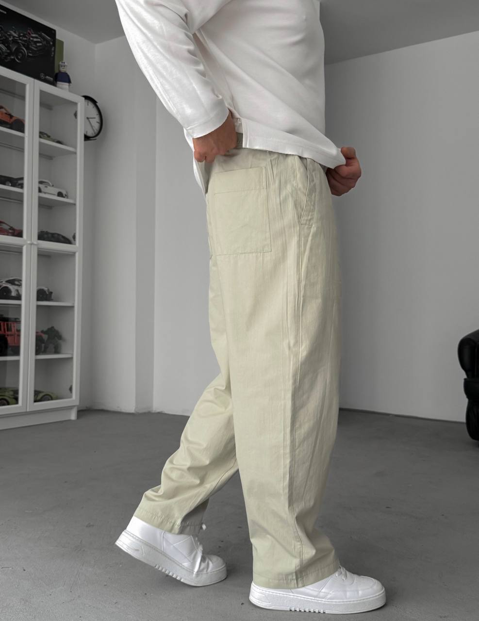 Relaxed Drawstring Summer Pants – Light Beige 0125