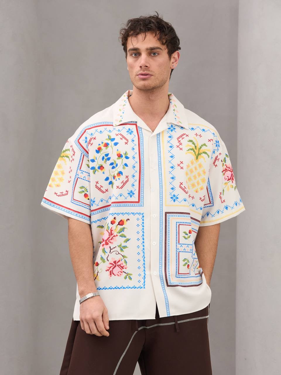 Tropical Patchwork Resort Shirt- 0151