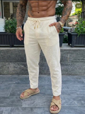 Linen Summer Pants – beige 0139