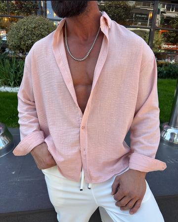 Linen shirt -pink - 0024