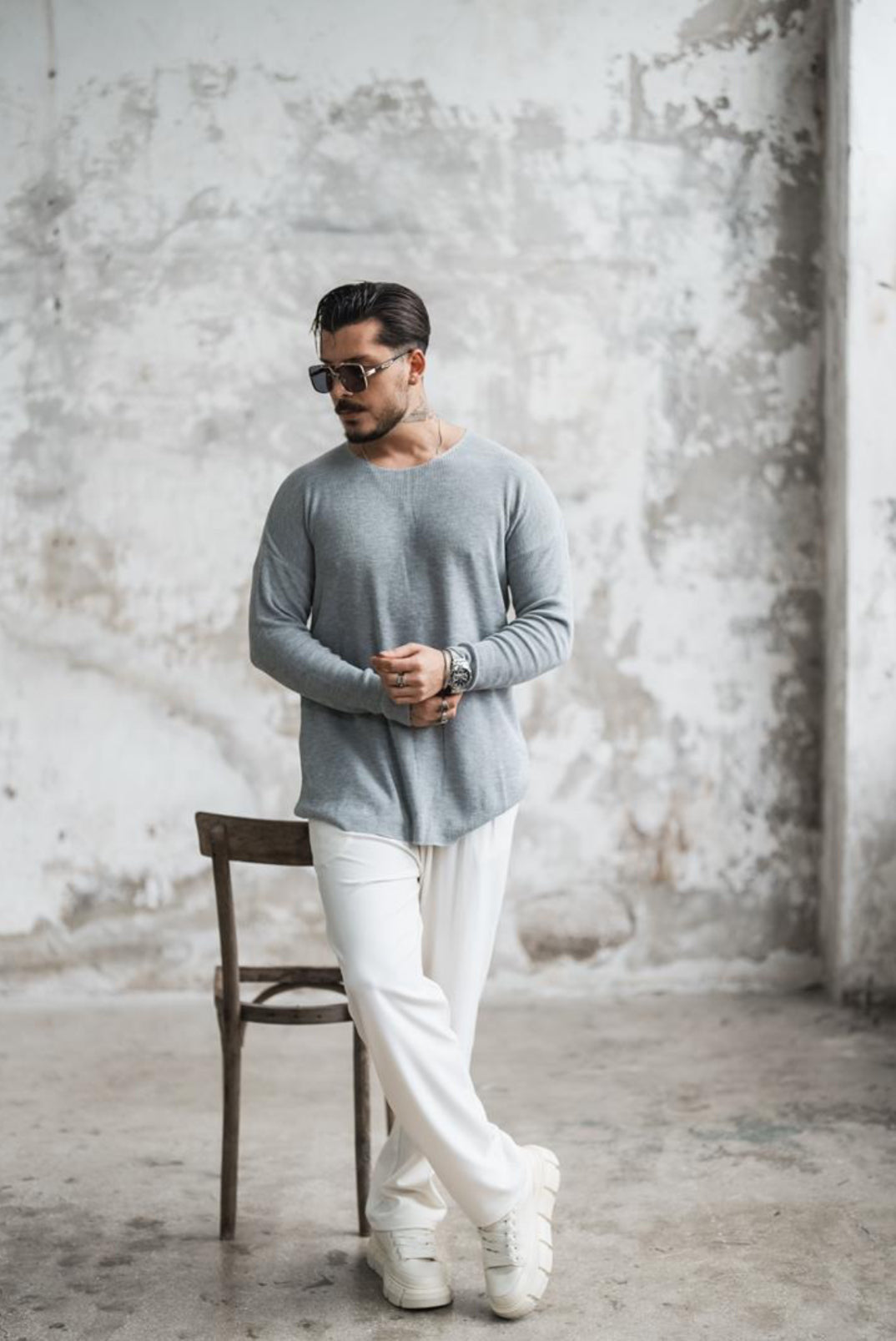 Knitwear oversized shirt - black 0062